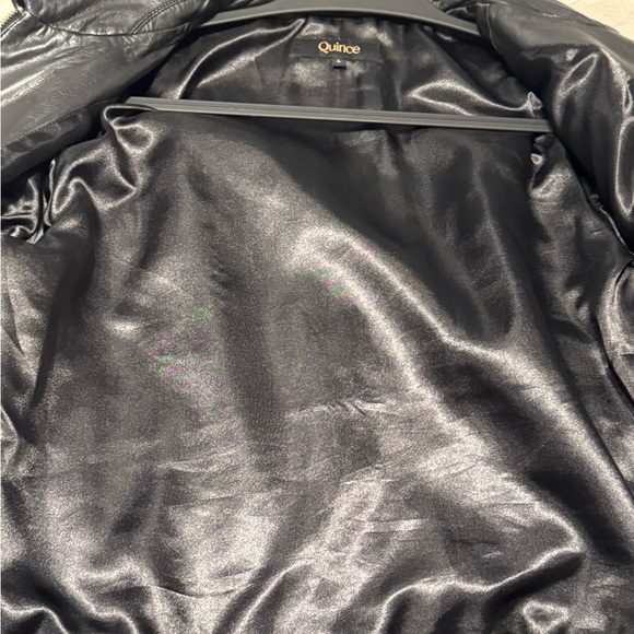 Quince Women's Classic Black Leather Jacket - Picture 7 of 9